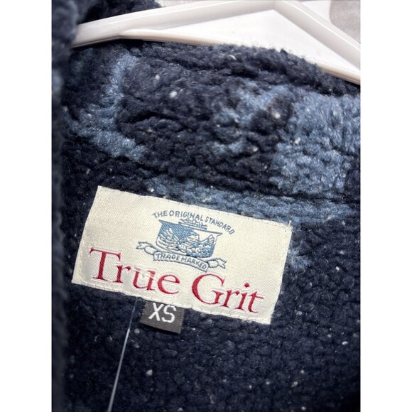 Vtg Fleece Shirt Jacket Oversized Button Up 80s 90s Mens XS Western Nature - Picture 2 of 4